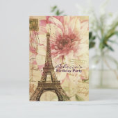 Fantastische feesten Eiffel Tower Parisian Kaart (Staand voorkant)