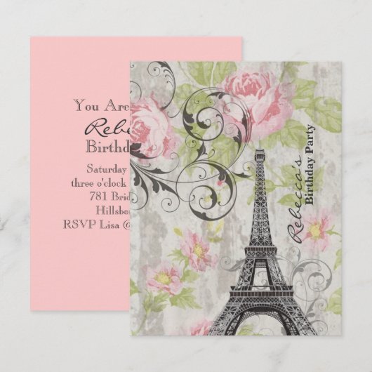 Fantastische feesten Eiffel Tower Parisian Kaart (Voorkant / Achterkant)