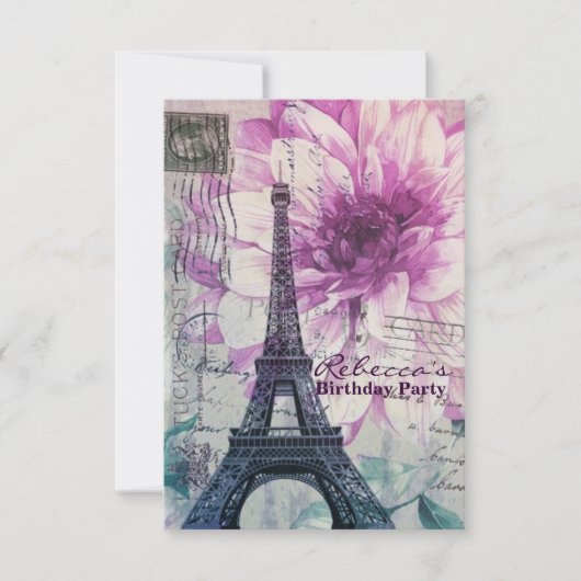 Fantastische feesten Eiffel Tower Parisian Kaart (Voorkant)