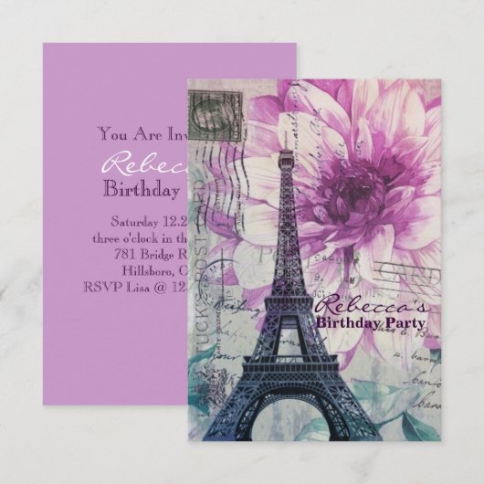 Fantastische feesten Eiffel Tower Parisian Kaart (Voorkant / Achterkant)