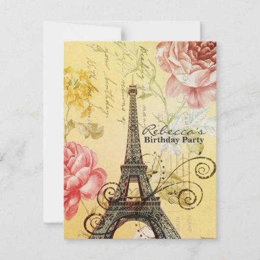 Fantastische feesten Eiffel Tower Parisian Kaart (Voorkant)