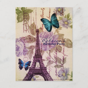 Fantastische feesten Eiffel Tower Parisian Kaart