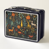 Fantastische flora en fauna op een donkere achterg (Achterkant)