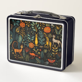 Fantastische flora en fauna op een donkere achterg