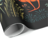 Fantastische flora en fauna op een donkere achterg cadeaupapier (Rol Hoek)