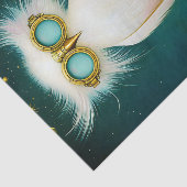 Fantastische Fluffy Schattigee Witte Vogel BS8 Dec Tissuepapier (Detail)