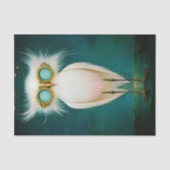 Fantastische Fluffy Schattigee Witte Vogel BS8 Dec Tissuepapier (Voorkant)