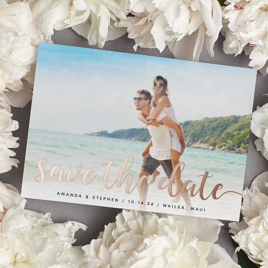 Fantastische Folie Script Save the Date Kaart