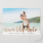 Fantastische Folie Script Save the Date Kaart (Voorkant)