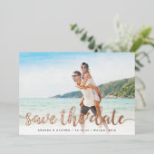Fantastische Folie Script Save the Date Kaart (Staand Voorkant)