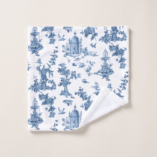 Fantastische fonteinen en bomen in toile-Blue Bad Handdoek (Wasdoekje)