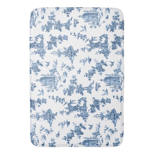 Fantastische fonteinen en bomen in toile-Blue Badmat (Voorkant Verticaal)