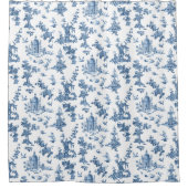Fantastische fonteinen en bomen in toile-Blue Douchegordijn (Voorkant)