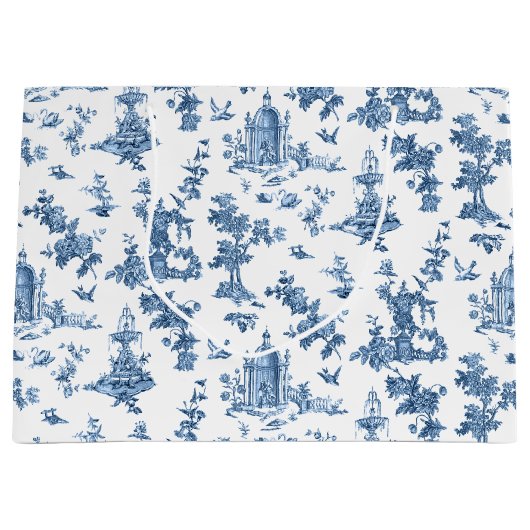 Fantastische fonteinen en bomen in toile-Blue Groot Cadeauzakje (Voorkant)