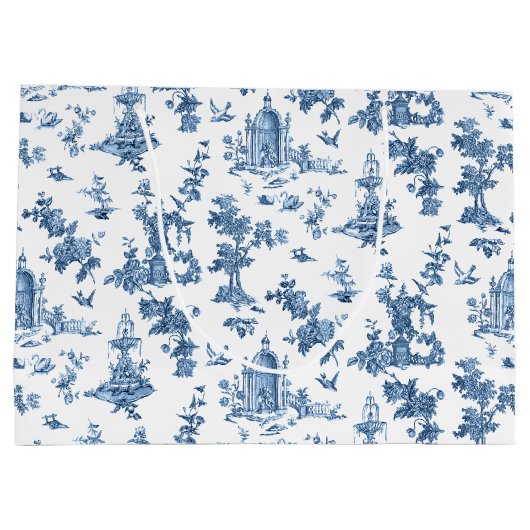  Fantastische fonteinen en bomen in toile-Blue Groot Cadeauzakje (Achterkant)