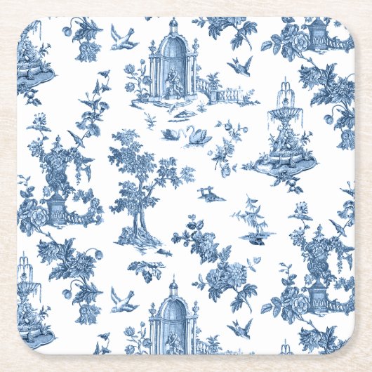 Fantastische fonteinen en bomen in toile-Blue Kartonnen Onderzetters (Voorkant)