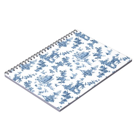 Fantastische fonteinen en bomen in toile-Blue Notitieboek (Linkerzijde)