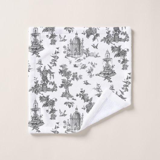  Fantastische fonteinen en bomen toile-B & W Bad Handdoek (Wasdoekje)