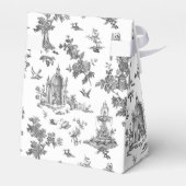 Fantastische fonteinen en bomen toile-B & W Bedankdoosjes (Achterkant)