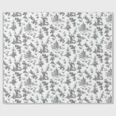 Fantastische fonteinen en bomen toile-B & W Cadeaupapier (Vlak)