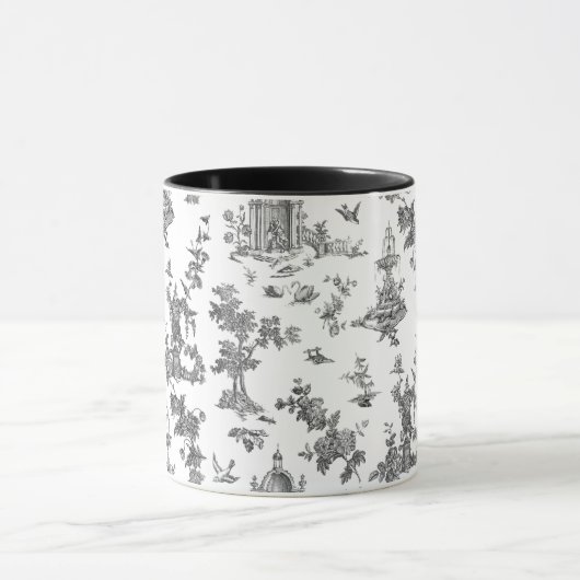  Fantastische fonteinen en bomen toile-B & W Mok (Midden)