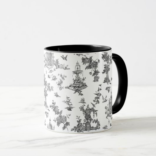  Fantastische fonteinen en bomen toile-B & W Mok (Voorkant rechts)
