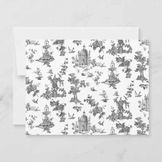  Fantastische fonteinen en bomen toile-B & W Notitiekaartje (Achterkant)