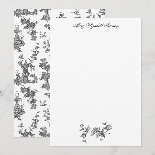  Fantastische fonteinen en bomen toile-B & W Notitiekaartje (Voorkant / Achterkant)