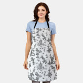  Fantastische fonteinen en bomen toile-B & W Schort (Gedragen)