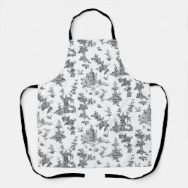  Fantastische fonteinen en bomen toile-B & W Schort