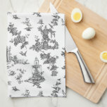 Fantastische fonteinen en bomen toile-B & W Theedoek<br><div class="desc">Historisch naadloos aanpassen van een John Munn English gegraveerd met een textielpatroon van de jouy ca. 1770's met een klassiek monument voor Shakespeare,  fonteinen,  vogels en exotische floralen. Zwart op witte achtergrond.</div>