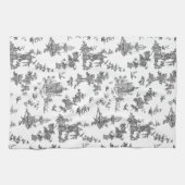  Fantastische fonteinen en bomen toile-B & W Theedoek (Horizontaal)