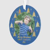 Fantastische foto's van opa Blue en Gold kerstbome Ornament (voorkant)