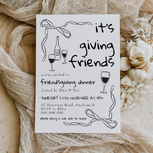 Fantastische Friendsgiving-dineruitnodiging Kaart