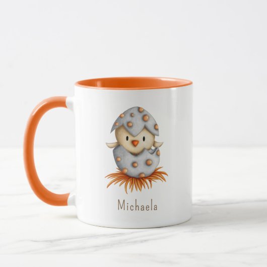 Fantastische gepersonaliseerde vogel die uit het n mok (Links)