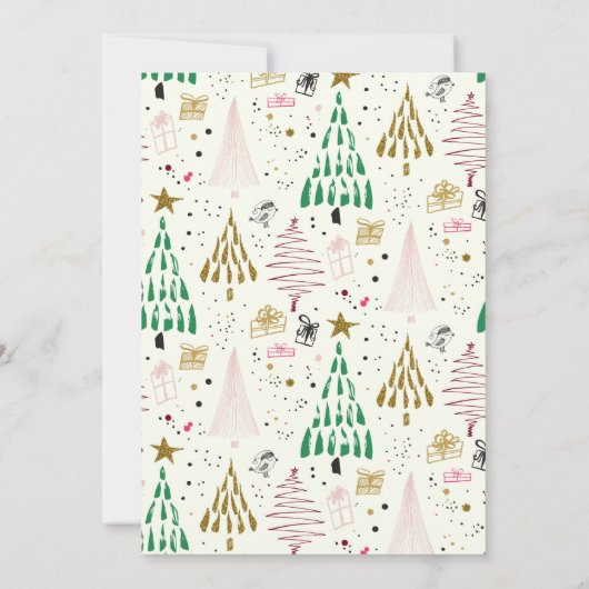 Fantastische Glitter Kerstboom Vakantie Feest Kaart (Achterkant)