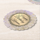 Fantastische Glittery Starry Lavender Birthday Kartonnen Onderzetters (Gekanteld)