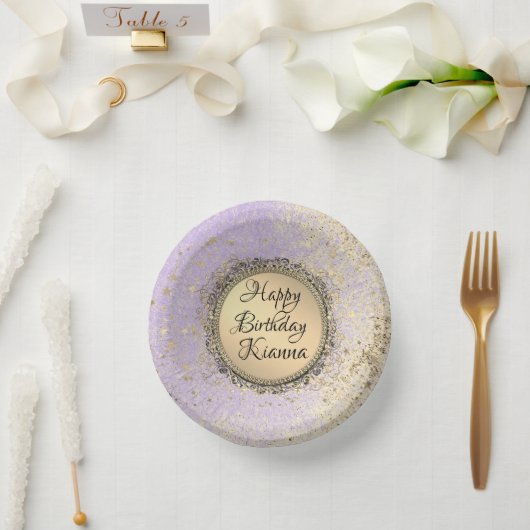 Fantastische Glittery Starry Lavender Birthday Papieren Kommen (Huwelijk)