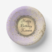 Fantastische Glittery Starry Lavender Birthday Papieren Kommen (Voorkant)