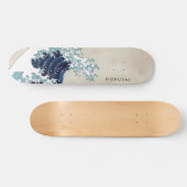 Fantastische golven van Kanagawa Custom Text Persoonlijk Skateboard (Horizontaal)