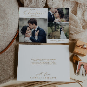 Fantastische gouden kerstbruiloft Foto: Bedankt Ho Feestdagenkaart