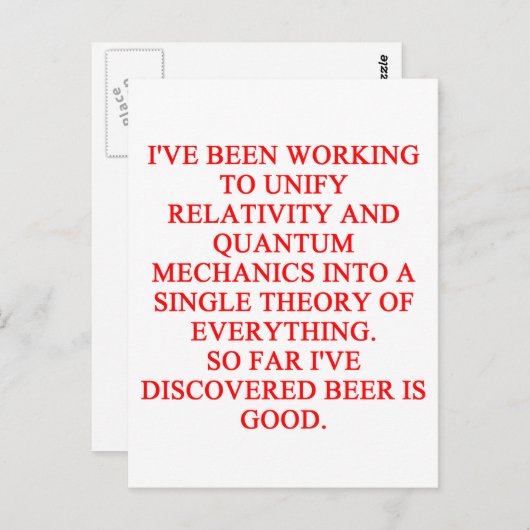 fantastische grappen over phisics briefkaart (Voorkant / Achterkant)