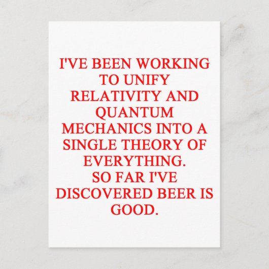 fantastische grappen over phisics briefkaart (Voorkant)