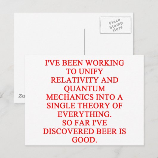 fantastische grappen over phisics briefkaart (Voorkant / Achterkant)