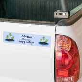 Fantastische groene bonen op trampoline-cartoon bumpersticker (Op Truck)