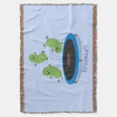 Fantastische groene bonen op trampoline-cartoon deken (Voorkant Verticaal)