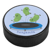 Fantastische groene bonen op trampoline-cartoon hockey puck (3/4)