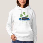 Fantastische groene bonen op trampoline-cartoon hoodie (Voorkant)