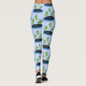 Fantastische groene bonen op trampoline-cartoon leggings (Achterkant)