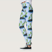 Fantastische groene bonen op trampoline-cartoon leggings (Links)